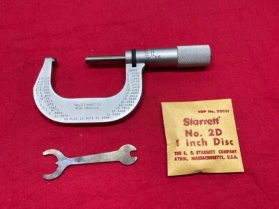 Starrett 2XL Outside Micrometer 1-2" Range, Carbide Faces   IN STOCK - Image 1 of 4