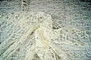 1+ Yard Cream Lace  Fabric 40" X 50" - Picture 1 of 3