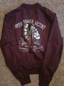 Ring Of Fire Black Full Zip Flight Crew Jacket Men's Size S SPEED POWER VICTORY - Picture 1 of 3