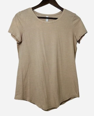 Lululemon Love Crew III en Hype Rayas Playa Madera Blanco Talla 4 Pima Mezcla Algodón Foto 1 de 4