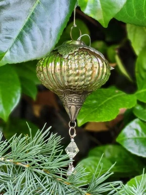 Pallina per albero di Natale ornamento in vetro argento antico palla di Natal... - Immagine 1 di 4