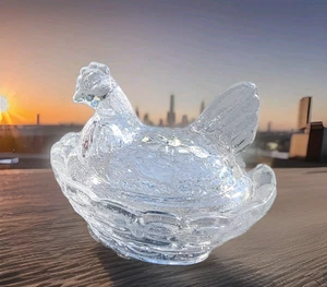 Cristal Carnaval Transparente Gallina Pollito Sal Vendedor Baratija Cubierta Cesta Nido - Imagen 1 de 11