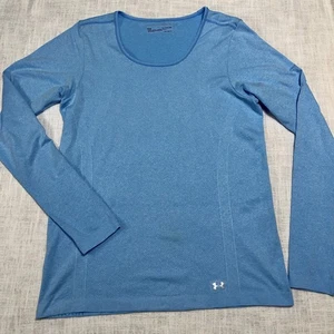 Under Armour Threadborne Shirt Damen XL Blau Langarm Tailliert Atmungsaktiv Gym - Bild 1 von 9
