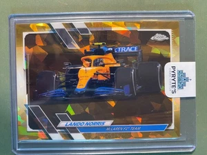 2021 Topps Chrome Sapphire F1 Lando Norris #04/50 numero pilota oro McLaren 101 - Foto 1 di 2