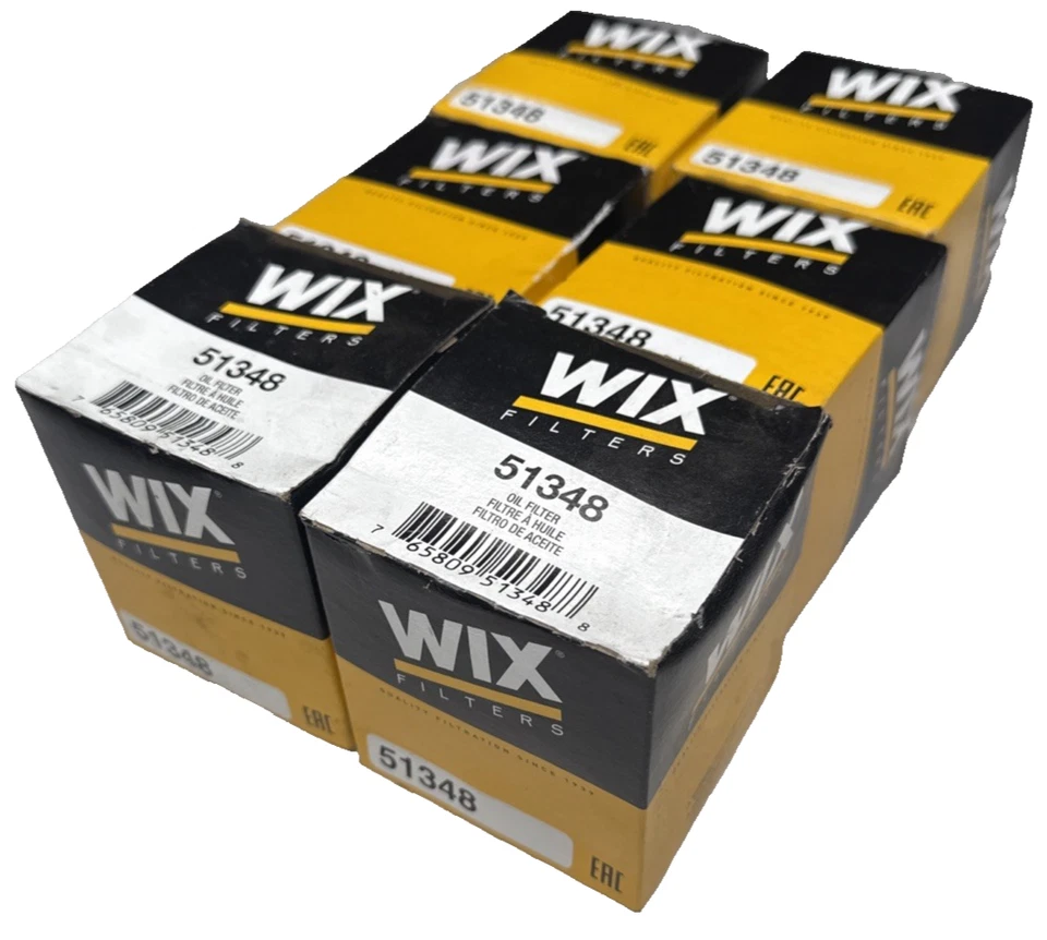(Lote de 6) Filtro de aceite de motor WIX 51348 hecho en EE. UU. Foto 1 de 4