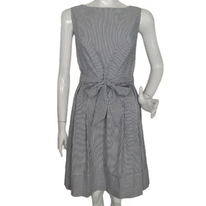 new ANNE KLEIN Dress, 12, Grey/White Stripe Seersucker, Sleeveless, Sash/belt - Picture 1 of 16