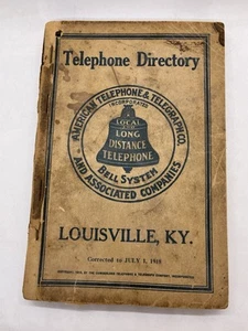 1918 Louisville KY Jefferson County Kentucky Telephone Directory Bell Phone Book - Picture 1 of 19