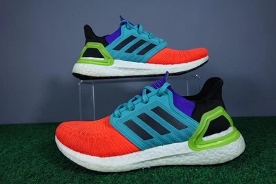 Adidas Ultraboost 20 Shoes Mens Size 8 Solar Red Teal Purple Running Boost - Image 1 of 4