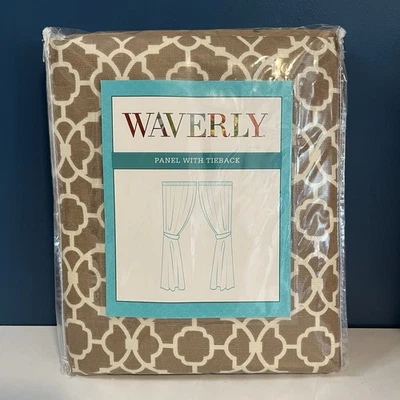 Waverly Lovely Enrejado Natural Panel de Atar Algodón Se Adapta a Varilla de 2 1/2" 52x84” ¡LEER! Foto 1 de 4