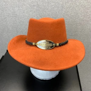 Harley Davidson Cappello Cowboy Lana Arancione Uomo Piccolo Schiacciabile Idrorepellente - Foto 1 di 9