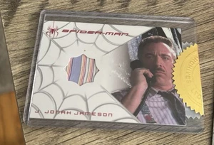 2007 Spiderman 3 movie J Jonah Jameson shirt Costume Card JK Simmons Foil Seal - Picture 1 of 2