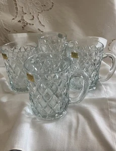 Paul Sebastian Arcoroc 24 % Bleikristall Diamant Design Frankreich 4er Set Becher 11 Unzen - Bild 1 von 4