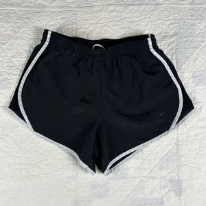 Nike Dri-FIT Running Shorts Youth Girls Size Medium Black Split Hem Reflective - Picture 1 of 7
