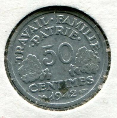 Foreign Coin - France - 50 Centimes 1942 - Image 1 of 2