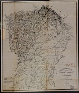 A4 Reprint of American Cities Towns States Map Pendleton South Carolina - Picture 1 of 1