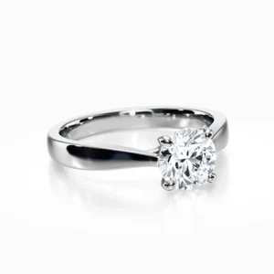 Real Diamond Wedding Ring IGI or GIA Certified Round 0.50 Ct PT950 Platinum Band - Picture 1 of 11