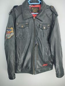 Ed Hardy X Avirex Leather Jacket size M