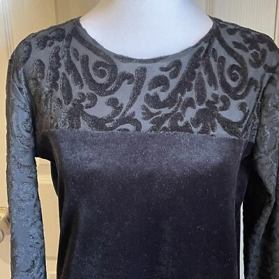 Vestido maxi Diane Von Furstenberg The Color Authority veludo preto pequeno - Imagem 1 de 4