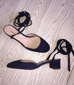JCrew tacchi stringati alla caviglia in camoscio 7 autentici blu navy f5846 - Foto 1 di 12