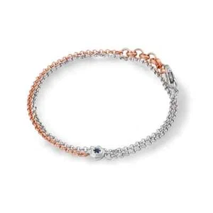 Pulsera Hombre Comete UBR 1044 Doble Vuelo Plata Blanca Y Rosado Zirconio - Imagen 1 de 4