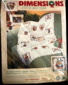 DIMENSIONS COUNTED CROSS STITCH KIT CHRISTMAS TREASURES AFGHAN VICKY HOWARD NIP - Picture 1 of 2