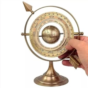 11" Nautical Brass Astrolabe Engraved Sundial Arrow Armillary Marine Home Decor. - Imagen 1 de 5