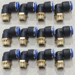 (16Pcs) 3/8" OD Tube X 1/4" NPT Pneumatic Male Elbow Push to Connect Air Fitting - Picture 1 of 1