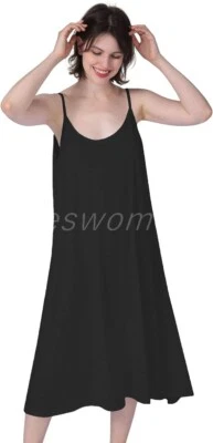 Dama Camisón de Bambú Suelto Elástico Pijama de Noche Camis Slips Vestido Prendas para dormir Foto 1 de 4