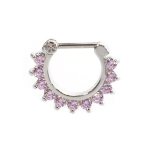 Septum Clicker 16g Body Jewelry Cartilage Septum With 11 Jewels - Picture 1 of 10