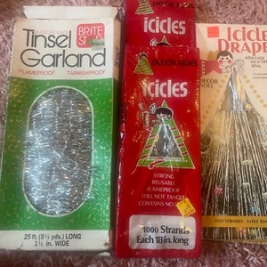 Decorazione Vintage Noel Icicles 1000 Fili 18" Made In USA Nuovo Mai Aperto Brute Star - Foto 1 di 10