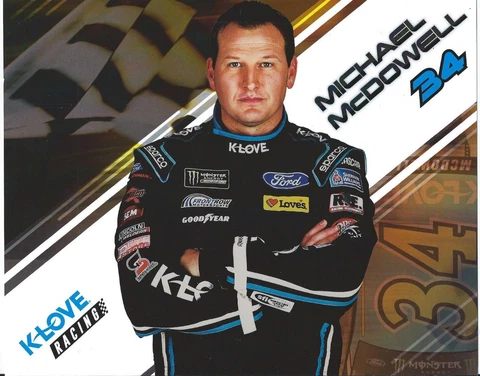 2018 MICHAEL MCDOWELL "K LOVE RACING" #34 NASCAR MONSTER ENERGY POSTCARD Cover