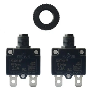 Thermal Circuit Breaker 23A 125/250VAC 32VDC KOUYUH Push-to-Reset (2 pack) - Picture 1 of 3