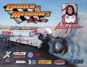 "Ashley Force" "Darien & Meadows" A Fuel Dragster ORIGINAL Autographed HANDOUT!  - Picture 1 of 3