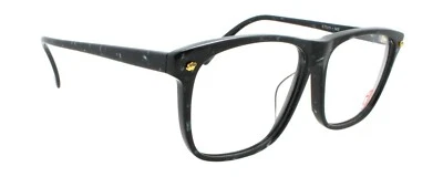 Nuevas Gafas Auténticas Alain Delon 2957 NO.3 Años 80 De Colección Negro Verde Plástico Foto 1 de 4