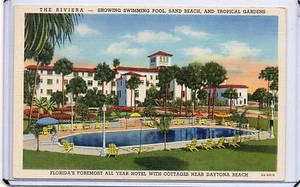 VINTAGE LINEN,THE RIVIERA HOTEL,SWIMMING POOL-DAYTONA BEACH, FL 1939 - Picture 1 of 2