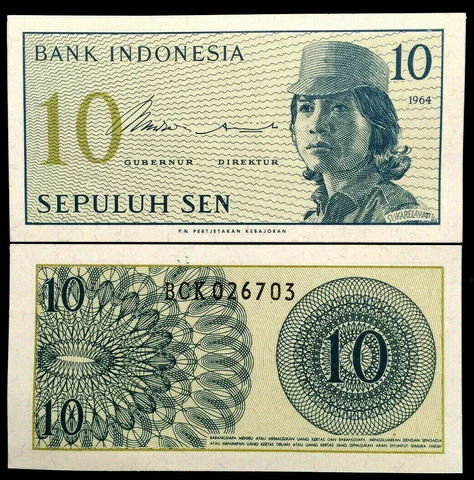 Indonesia 10 Sen Banknote World Paper Money UNC Currency Bill Note Cover