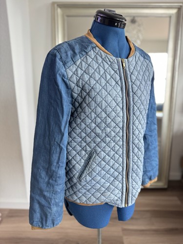 VALENTINO ANTHROPOLOGIE VALENTINE GAUTHIER Giacca Chambray trapuntata blu denim taglia S