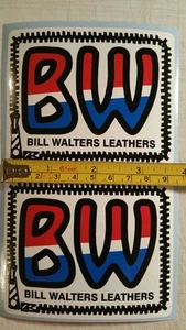 2! Vintage BMX sticker decals old school Bill Walters Leathers set of 2 Fox JT - Picture 1 of 4