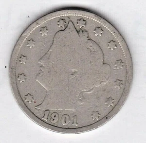 1901 Liberty Nickel in GOOD  condition ~ PLEASE SEE THE SCAN  stk 4 - Picture 1 of 4