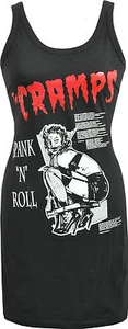 LADIES BLACK DRESS CRAMPS SPANK N ROLL RED GARAGE PSYCHOBILLY LUX INTERIOR S-XL - Picture 1 of 4