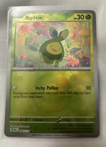 Pokemon TCG Budew 004/131 Prismatic Evolutions Poke Ball Reverse Holo Card - NM - Picture 1 of 2