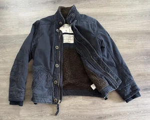 Vtg Abercrombie & Fitch Jacket Mens Medium Sherpa Lined Navy Adirondack Coat XS - Picture 1 of 12