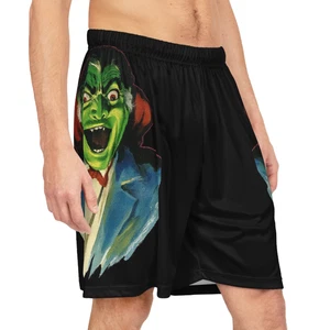 I Vant To Bite Your Finger Dracula Vampire Basketball Shorts Athletic Halloween - Picture 1 of 6