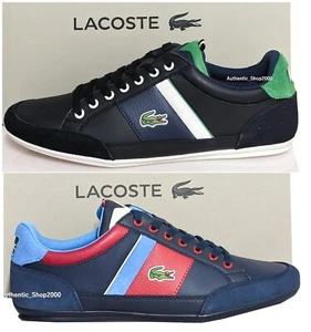 LACOSTE Chaymon 222 1 Men's Casual Leather Fashion Shoes Sneakers Black Navy - Picture 1 of 10