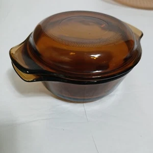 Anchor Hocking Fire King #472 Amber Brown 12 OZ Small Casserole Dish With Lid - Picture 1 of 6