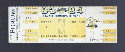 VINTAGE 1983-1984 NBA FINALS CELTICS @ LAKERS FULL BASKETBALL TICKET GAME #7 Cover