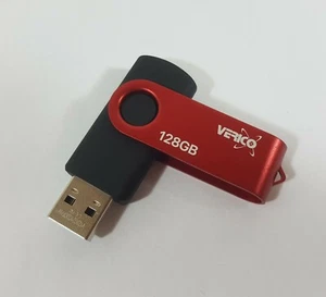 Portachiavi USB 2.0 128GB Lettura 28MB/s Scrittura 6,5MB/s Nero Rosso - Foto 1 di 2
