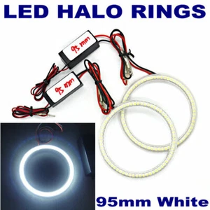 95MM Halo Rings LED Angel Eyes SMD Xenon White 7000K Daytime Running Light Rings - Picture 1 of 10