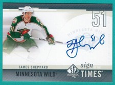 2010/11 SP Authentic Sign of the Times card # SOT-SH of James Sheppard - Wild