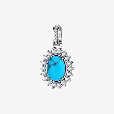 BROSWAY FANCY CHARM CON TURCHESE E  ZIRCONI IN ARGENTO 925 FCL121 LIGHT BLUE - Immagine 1 di 4